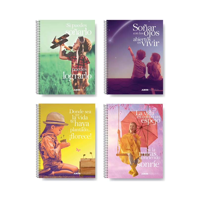  CUADERNO ARTE 16X21 MOTIVATION 2 TAPA  SEMI DURA 80H RAYADO