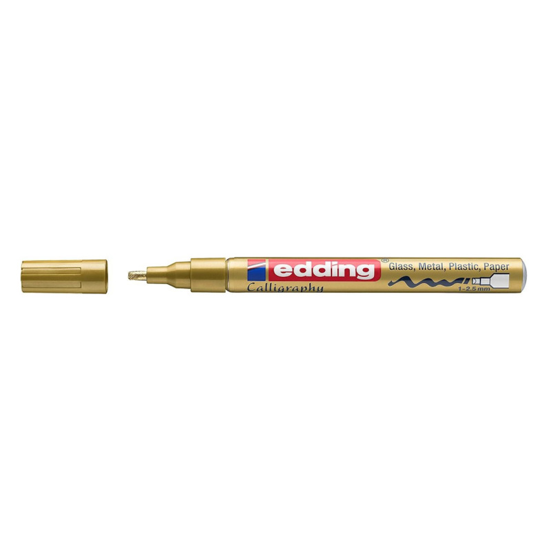  MARCADOR PERMANENTE EDDING ESMALTE FINO BISELADA E-753 ORO