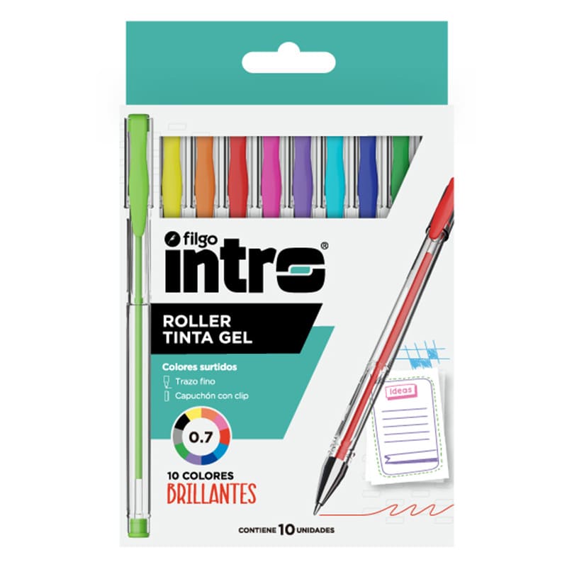  ROLLER GEL INTRO BLISTER X10 SURTIDO