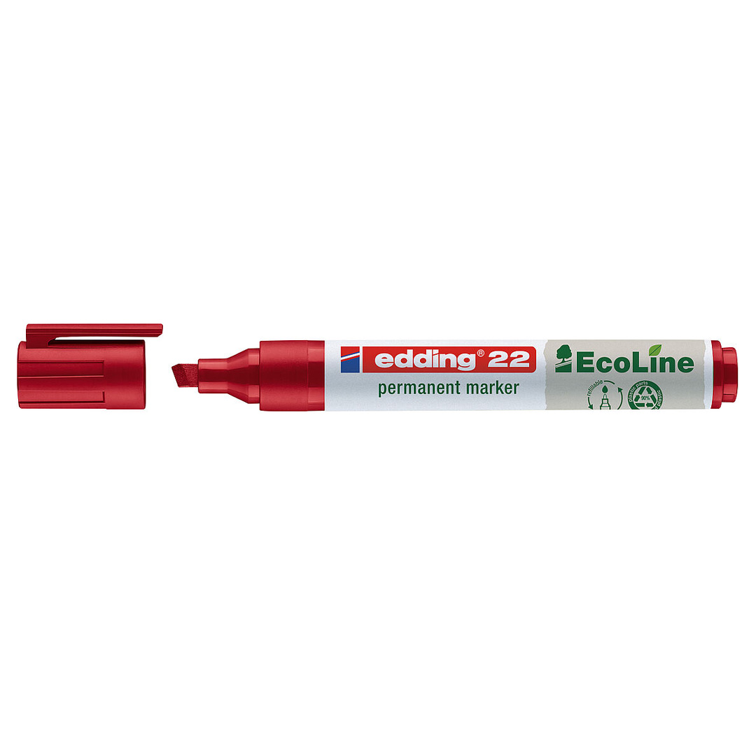  MARCADOR PERMANENTE EDDING ECOLINE 22PUNTA BISELADA ROJO
