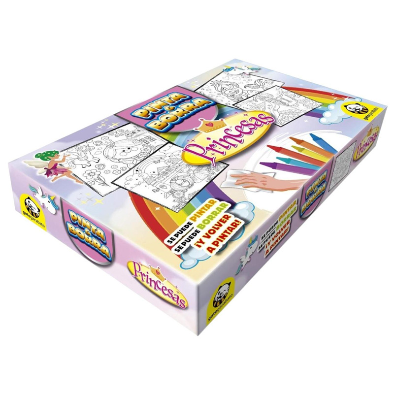  JUEGO GATOGARABATO PINTA Y BORRA  PRINCESAS