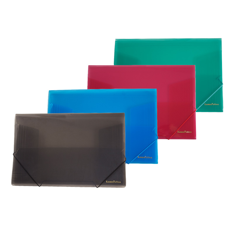  CARPETA 3 SOLAPAS OFICIO LAMA PP  TRANSLUCIDAS ELASTICO COLORES SURTIDOS