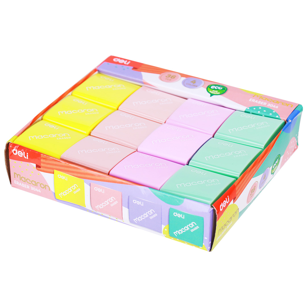  GOMA DELI MACARON CUADRADA - 4 COLORES;
X36
