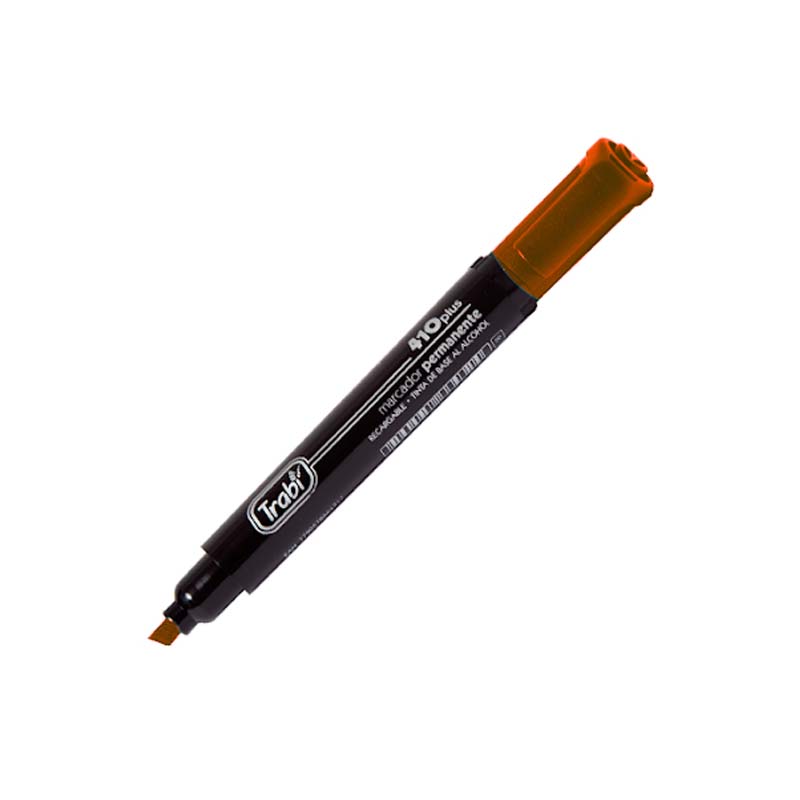  MARCADOR PERMANENTE TRABI 410 PLUS PUNTA  BISELADA X12 MARRON