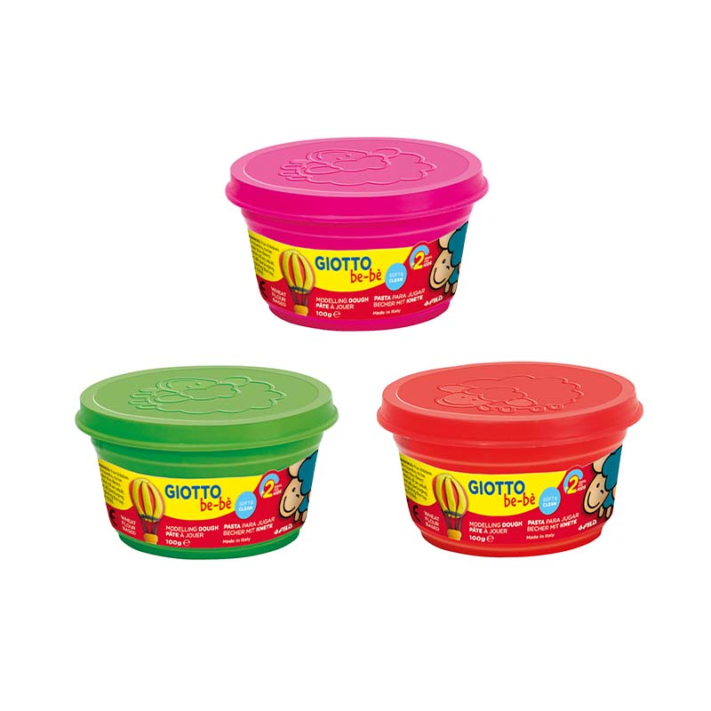  MASA MODELAR GIOTTO BEBE 100GR X3  VERDE/MAGENTA/NARANJA