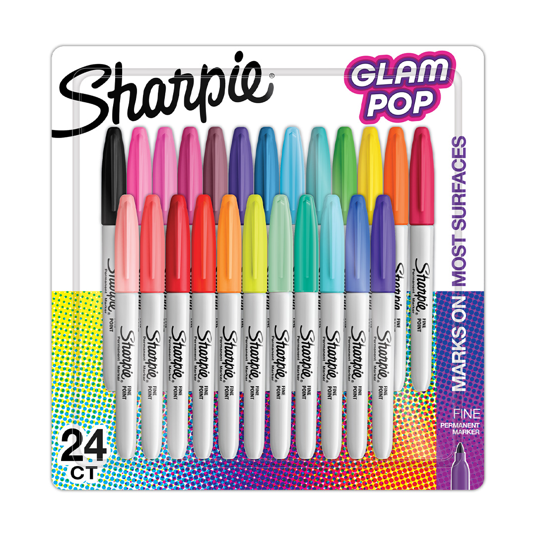  MARCADOR PERMANENTE SHARPIE FINO  GLAMPOP BLISTER X24