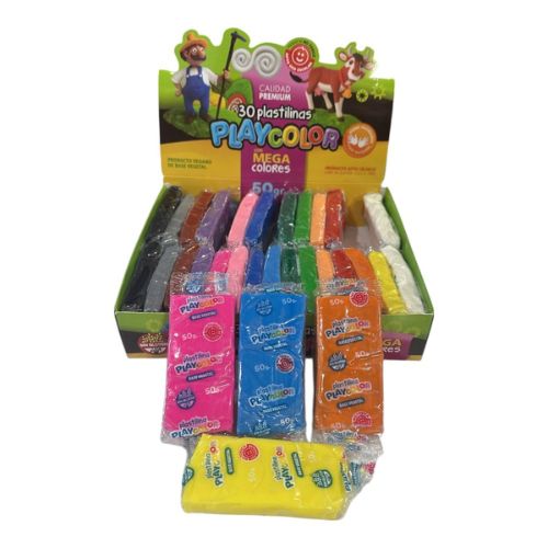  PLASTILINA PLAYCOLOR X30 BARRAS  50G COLORES SURTIDOS