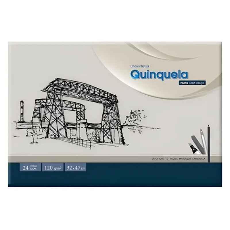  BLOCK DE DIBUJO QUINQUELA 32X47 120GR 24  HOJAS BLANCAS LISAS