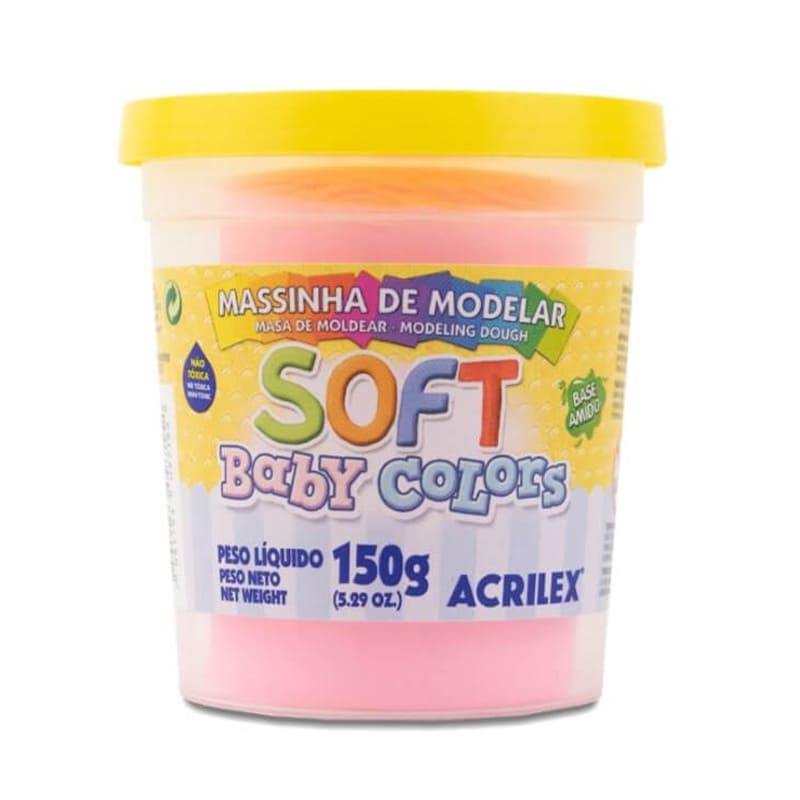  MASA MODELAR SOFT ACRILEX POTE 150G BABY  ROSA X6