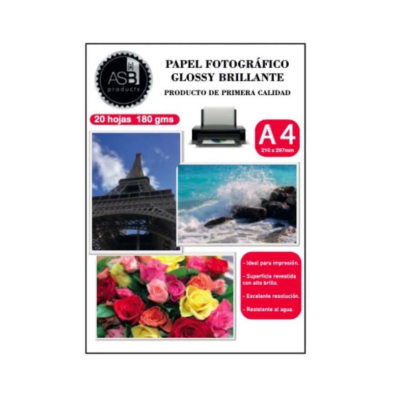  PAPEL FOTOGRAFICO ASB A4 X180GR X20