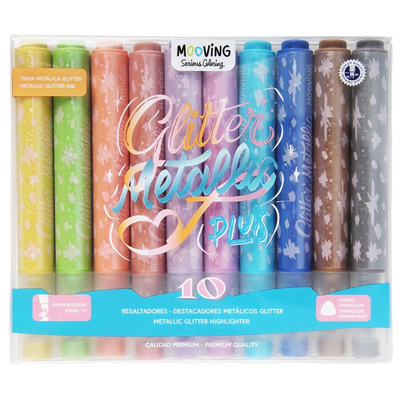  RESALTADOR REDONDO MOOVING METALGLITTER X10