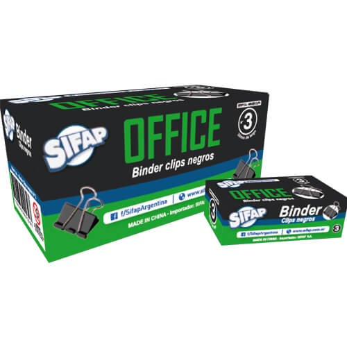  CLIPS BINDER SIFAP 32MM NEGRO X12  UNIDADES