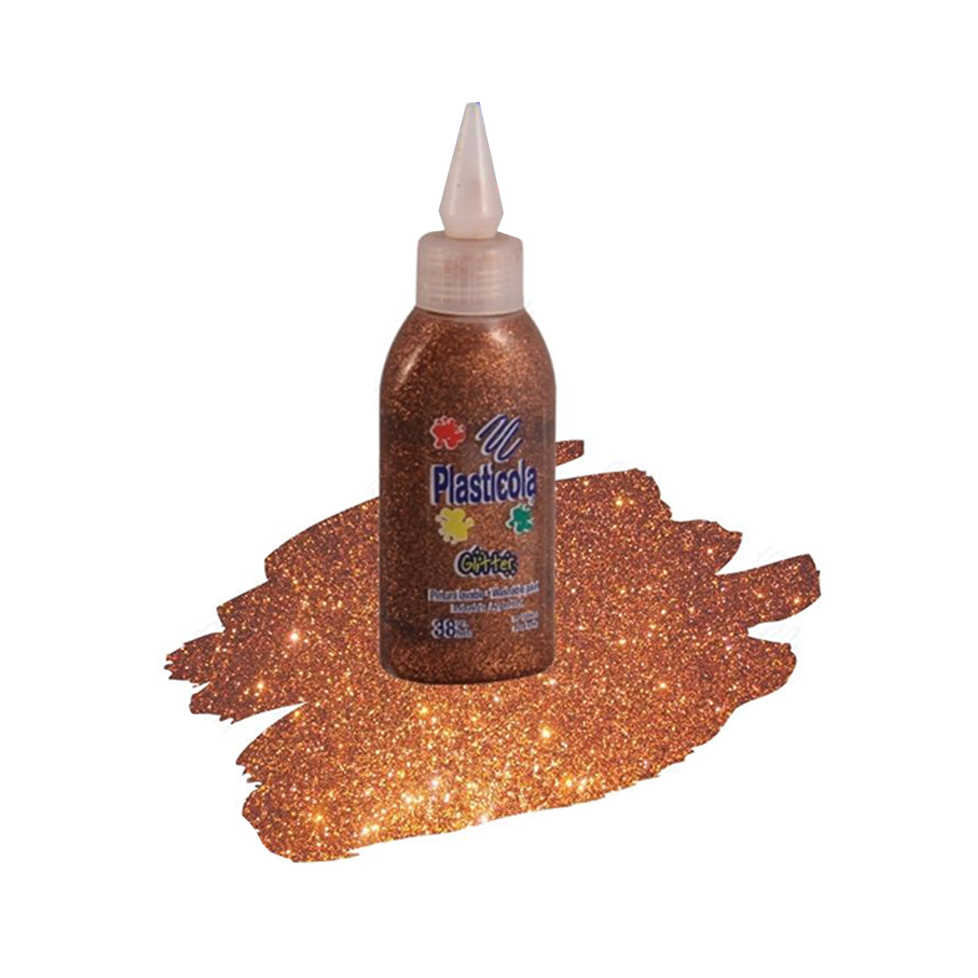  ADHESIVO GLITTER PLASTICOLA 31GR X12  NARANJA