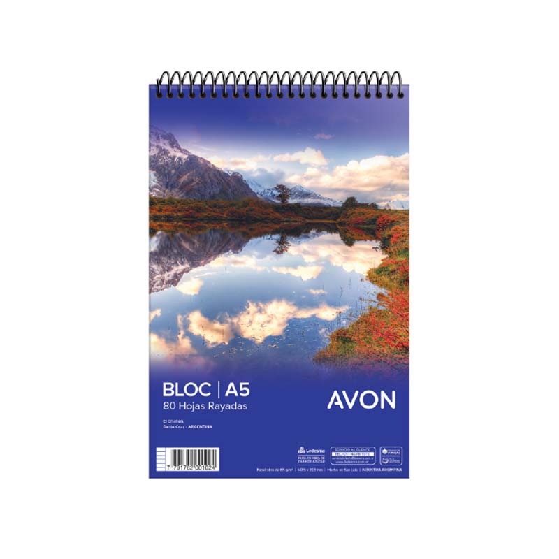  BLOCK A5 AVON ESPIRALADO 80 HOJAS RAYADO