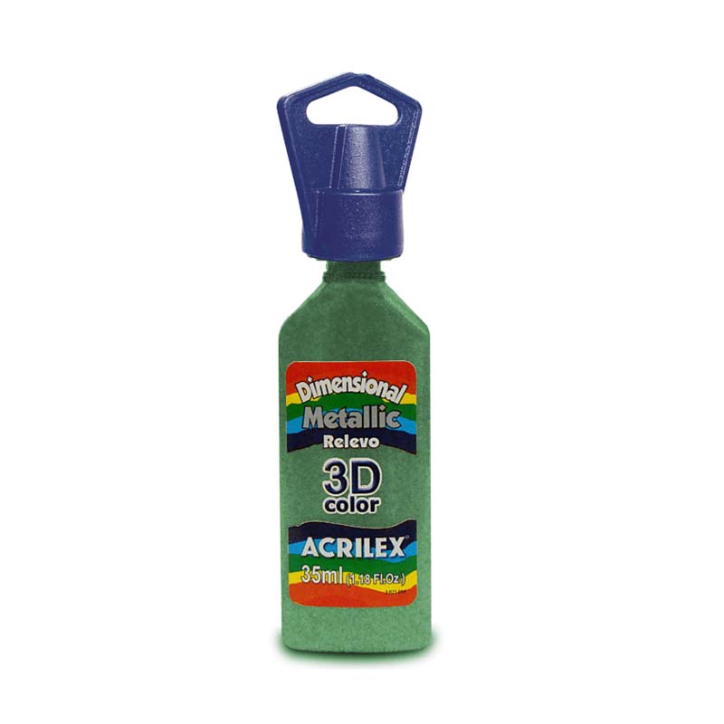  DIMENSIONAL RELIEVE 3D METALLIC ACRILEX 35ML VERDE