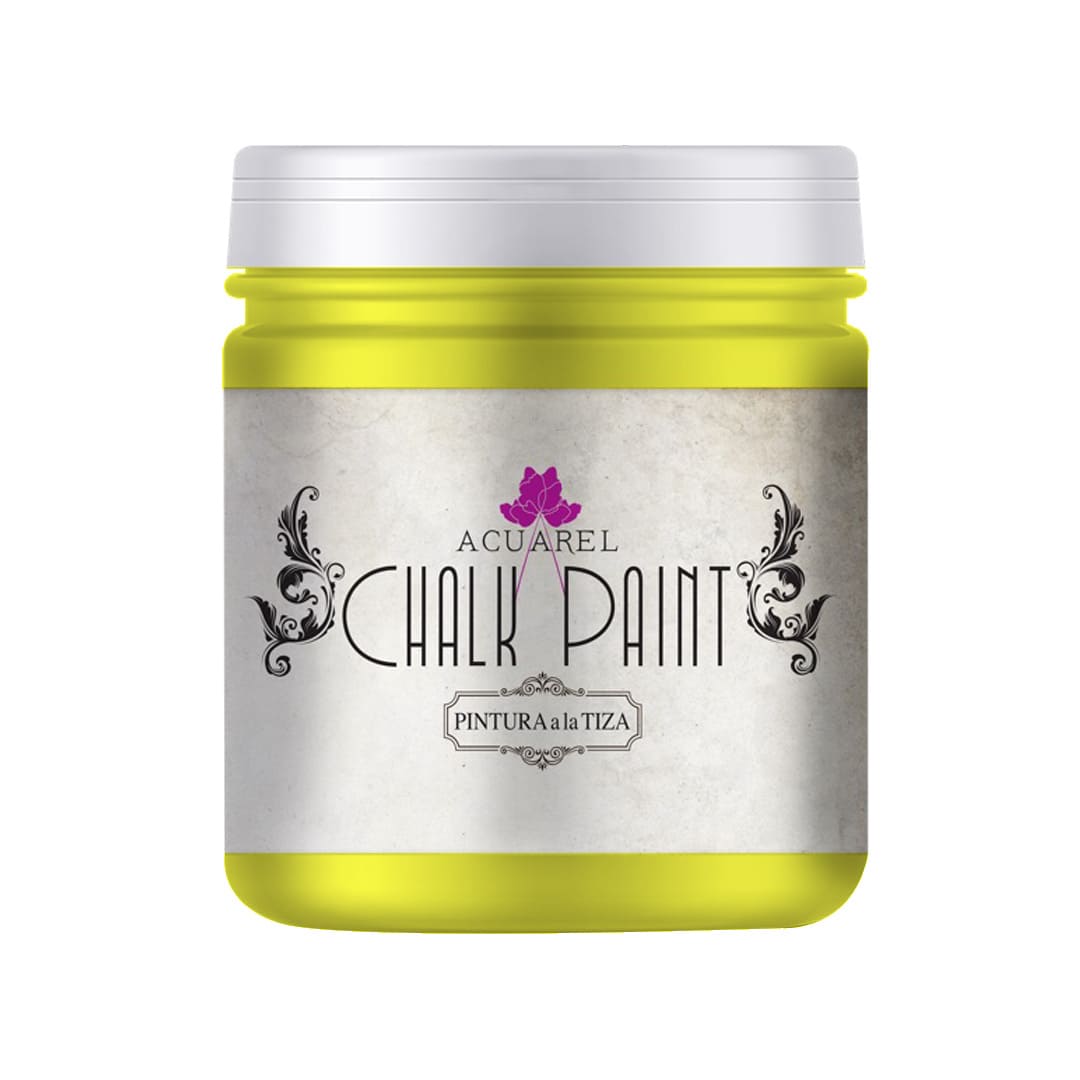  PINTURA A LA TIZA ACUAREL POTE 200  GRAMOS AMARILLO FLUO