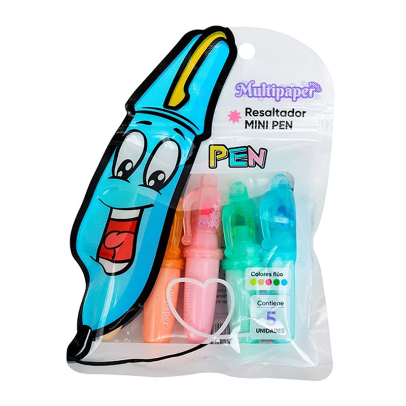  RESALTADOR MINI MULTIPAPER PEN X5 FLUO