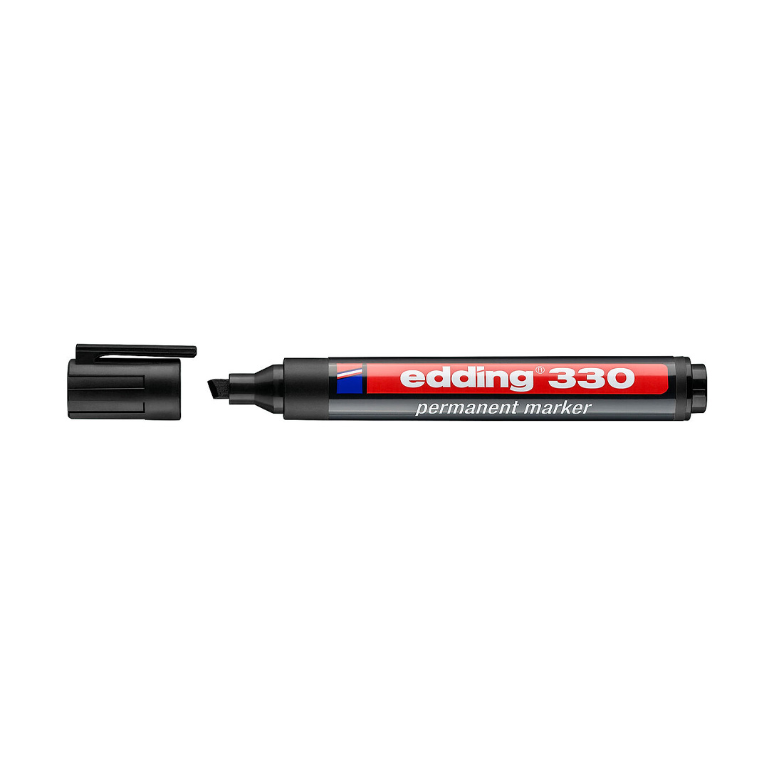  MARCADOR PERMANENTE EDDING RECARGABLEPUNTA BISELADA E-330 X10 NEGRO