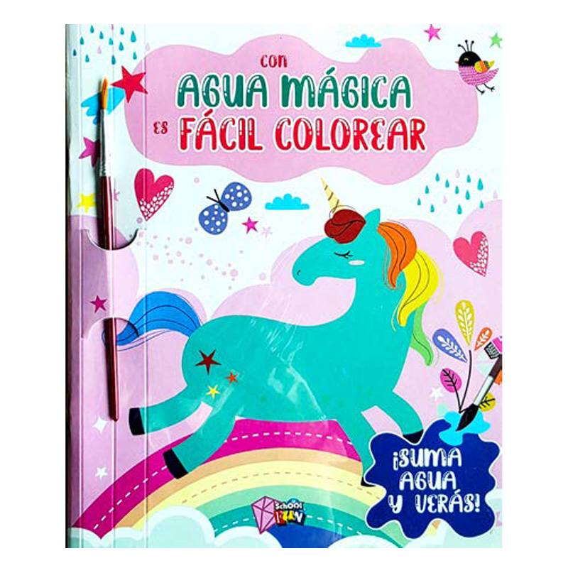  LIBRO PLOW CON AGUA MAGICA ES FACIL  COLOREAR LOS UNICORNIOS