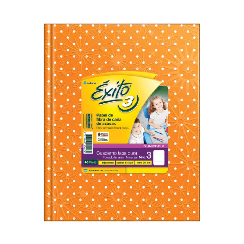  CUADERNO EXITO 19X24 TAPA CARTON LUNAR;
NARANJA 48 HOJAS RAYADO