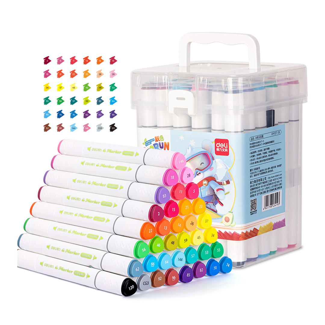  MARCADOR AL AGUA DELI SKETCH DOBLE  PUNTA BOX X36