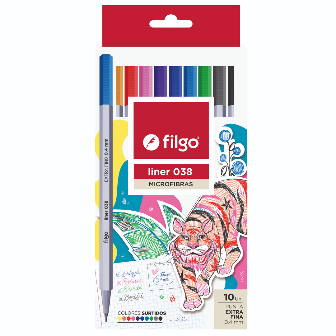  MICROFIBRA FILGO 0.4MM BLISTER X10  SURTIDO