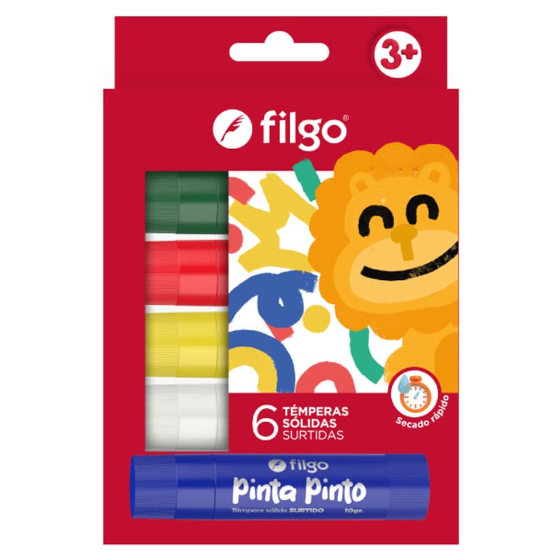  TEMPERA FILGO SOLIDA PINTO ESTUCHE X6