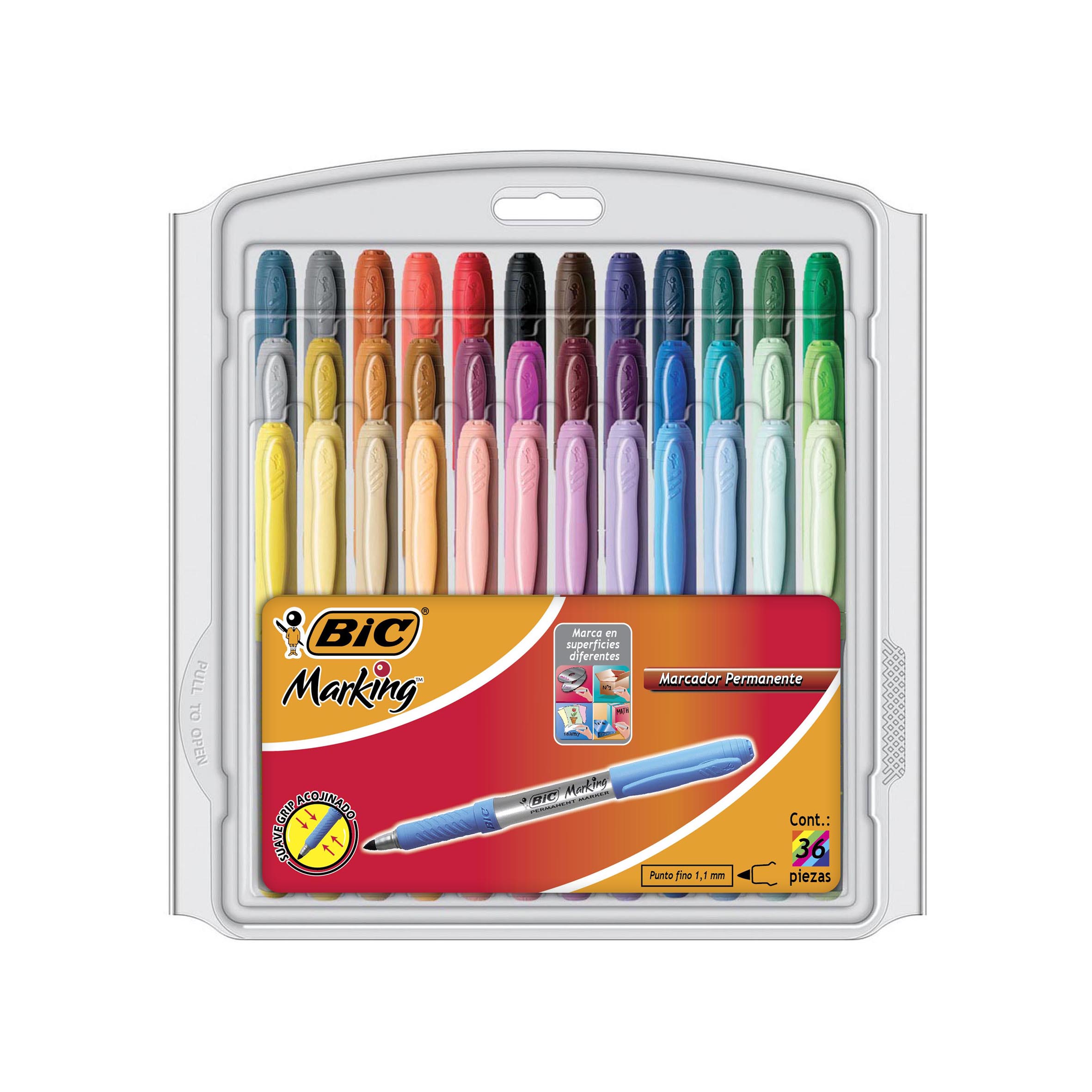  MARCADOR PERMANENTE BIC GRIP INTENSITY;
X36 FASHION