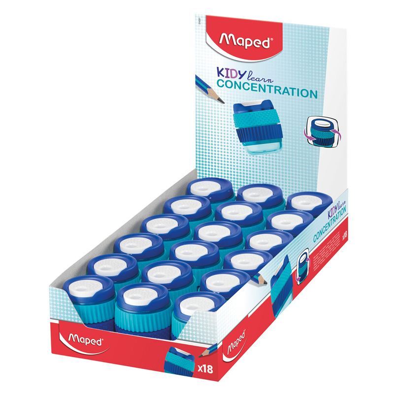  SACAPUNTAS MAPED KIDYLEARN CONCENTRACION  1 ORIFICIO CON DEPOSITO DISPLAY X18