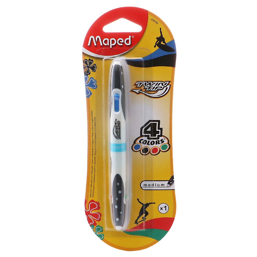  BOLIGRAFO RETRACTIL MAPED TWIN TIP4  BLISTER X1 CLASICOS