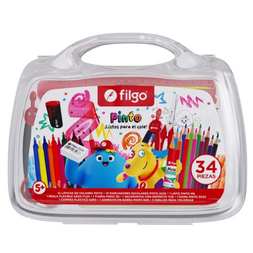  SET FILGO LISTO PARA EL COLE VALIJA  PINTO X34 SURTIDO