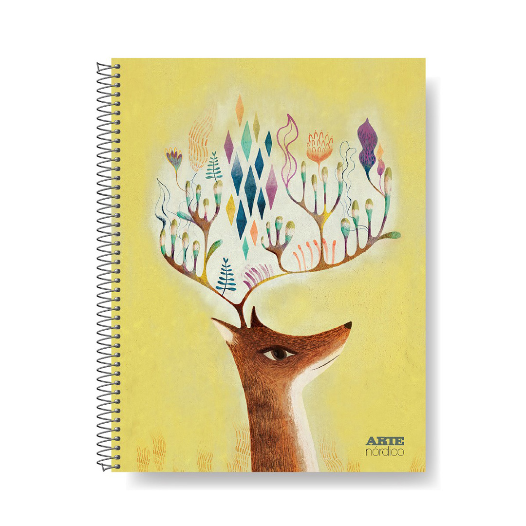  CUADERNO ARTE 16X21 NORDICO TAPA CARTON 80 HOJAS RAYADO