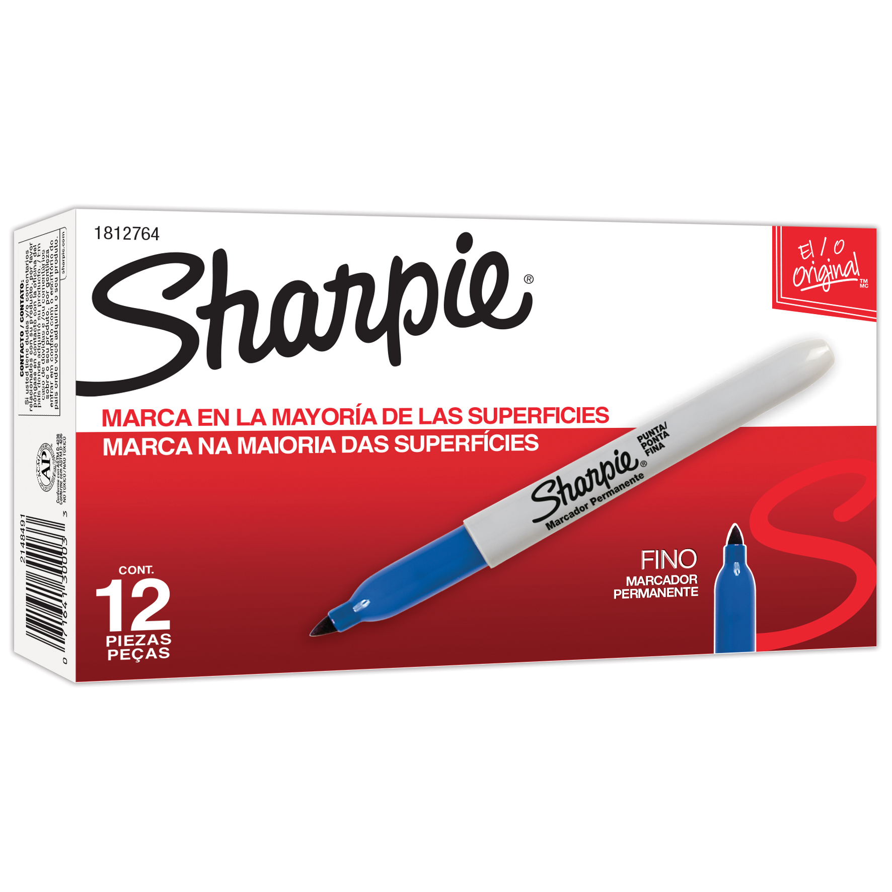  MARCADOR PERMANENTE SHARPIE FINO AZULX12