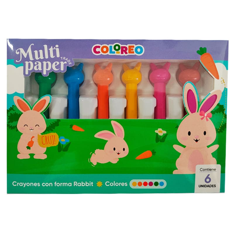  CRAYON MULTIPAPER CON FORMAS RABBIT X6