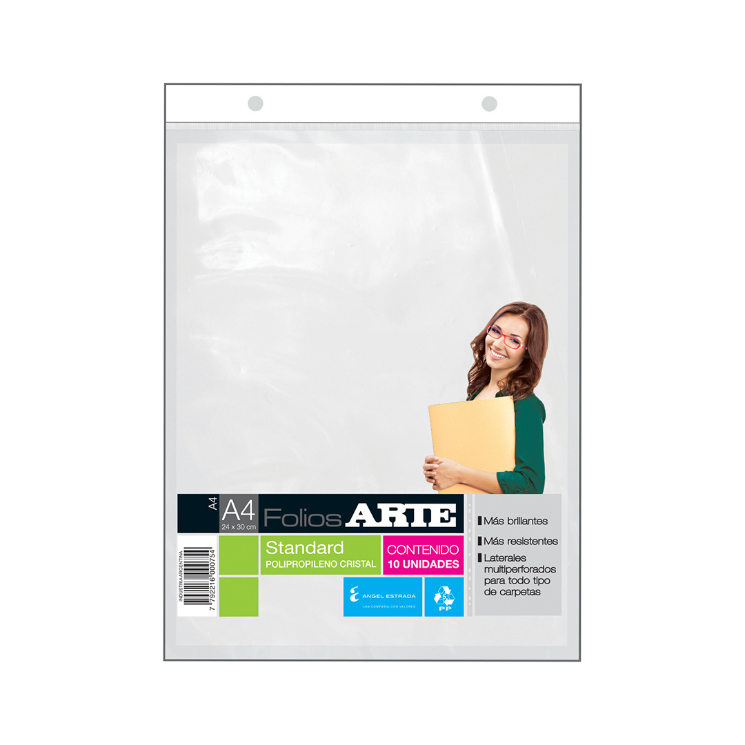  FOLIO A4 50 MICRONES ARTE STANDARD X100