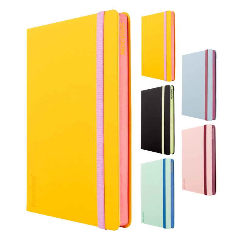  CUADERNO MOOVING A5 PU TAPA DURA TAPALISA COLORES SURTIDOS 96 HOJAS RAYADO