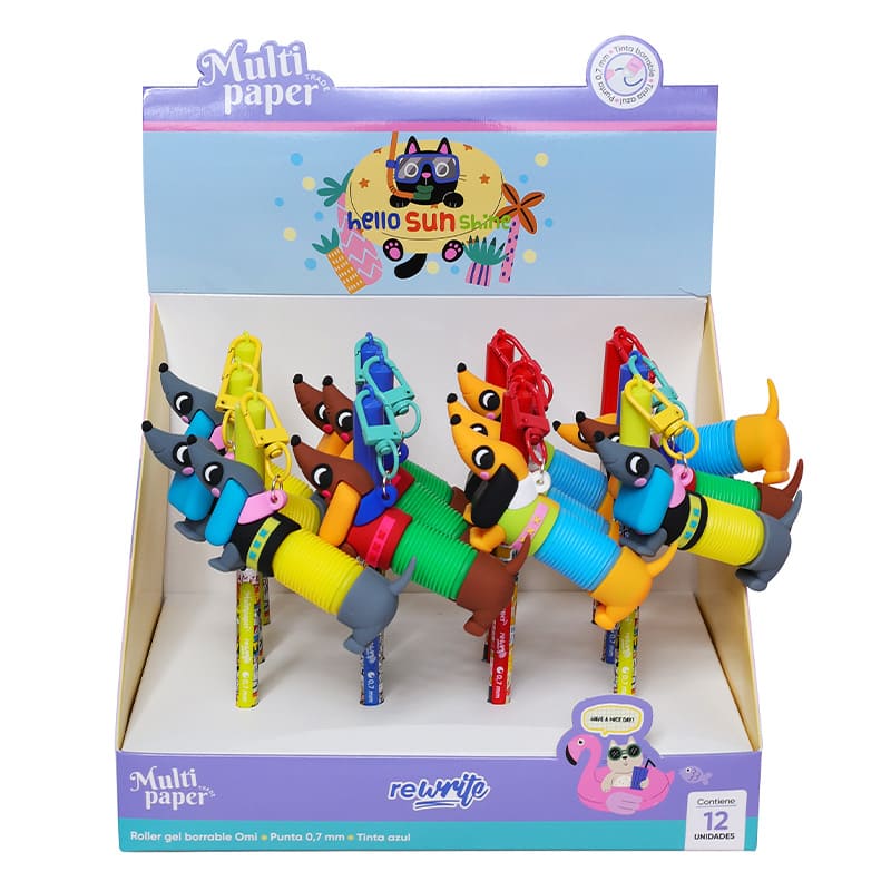 BOLIGRAFO RETRACTIL BORRABLE MULTIPAPER PETS DISPLAY X20 TINTA AZUL