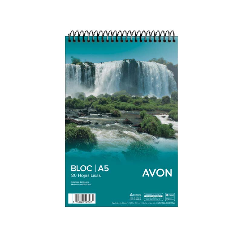  BLOCK A5 AVON ESPIRALADO 80 HOJAS LISO