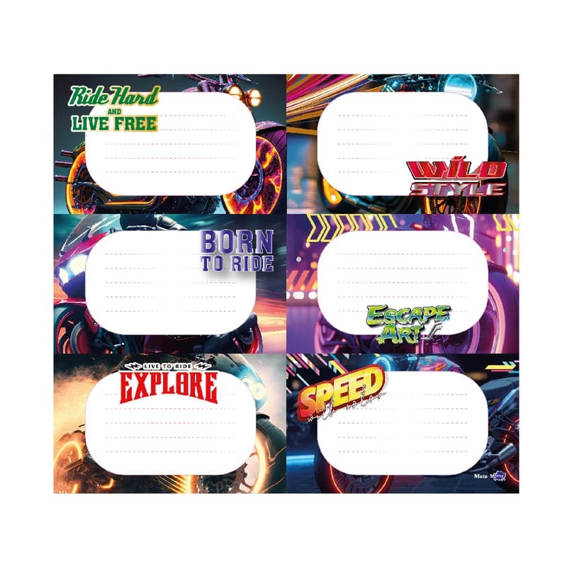  ETIQUETA ESCOLAR INKDROP MOTO