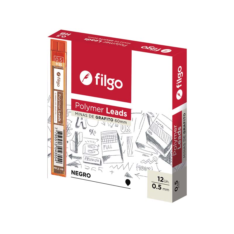  MINA LAPIZ MECANICO FILGO 0.5MM 2B X12