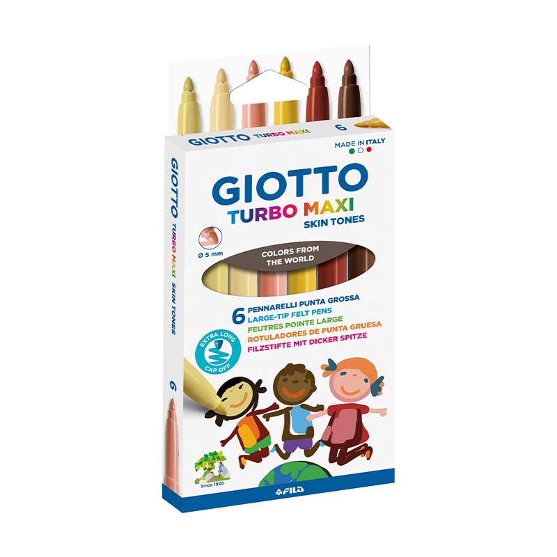  MARCADOR ESCOLAR GIOTTO TURBO MAXI  SKINTONES X6