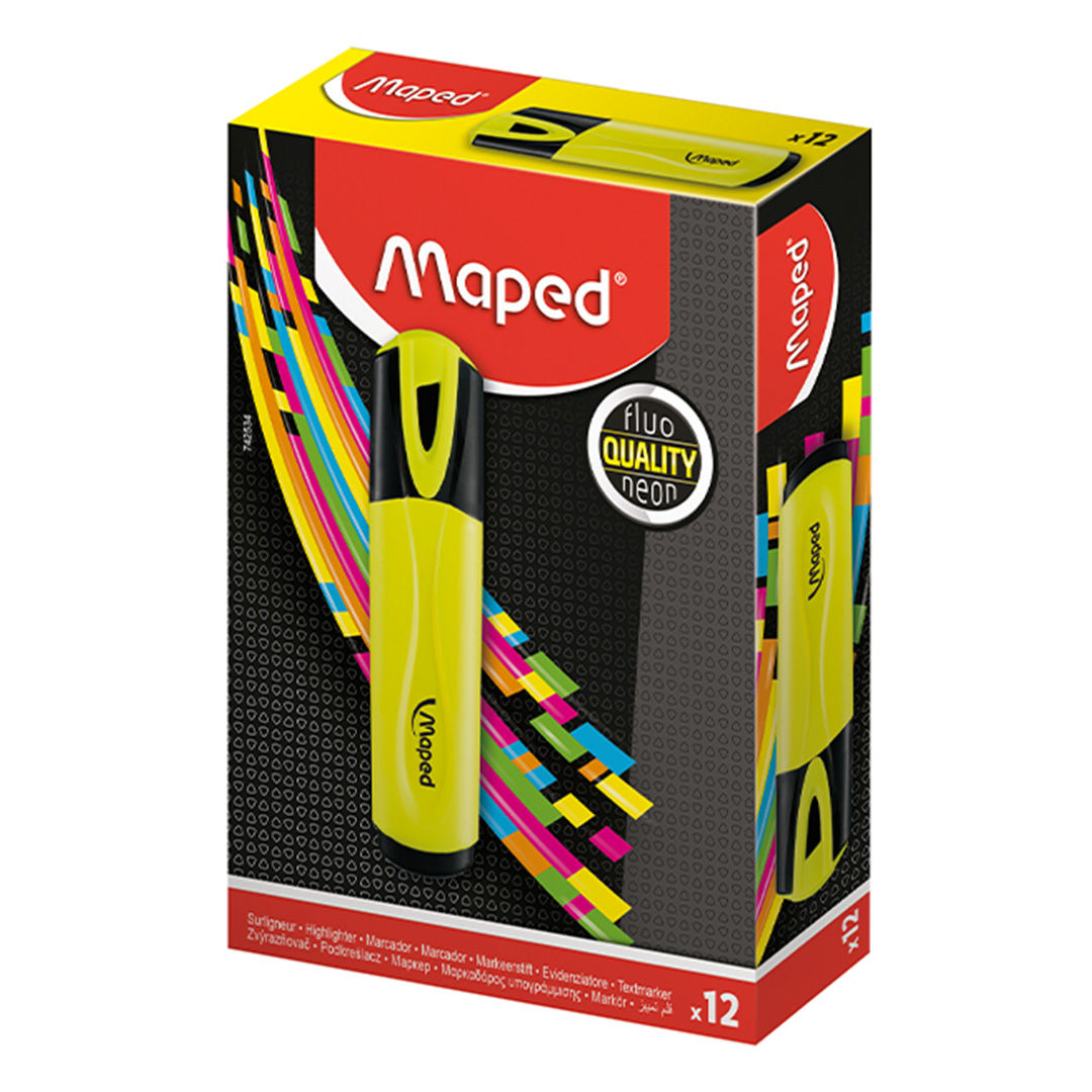  RESALTADOR CHATO MAPED X12 FLUO AMARILLO