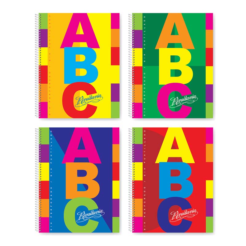 CUADERNO RIVADAVIA 19X23 ABC TAPA CARTON  TRADICIONAL 50 HOJAS CUADRICULADO