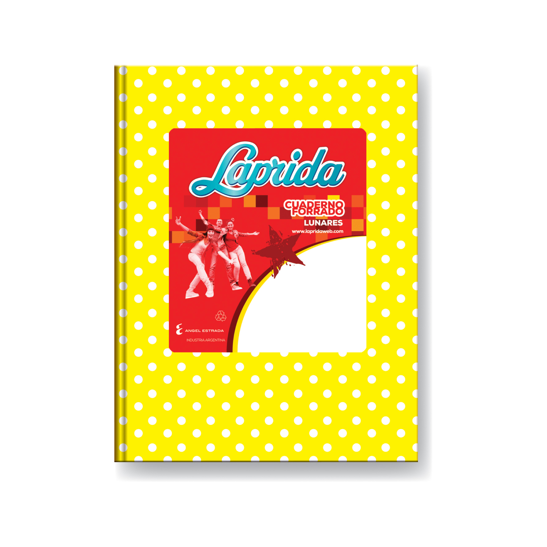  CUADERNO LAPRIDA 16X21 TAPA CARTON LUNAR  AMARILLO 98 HOJAS RAYADO