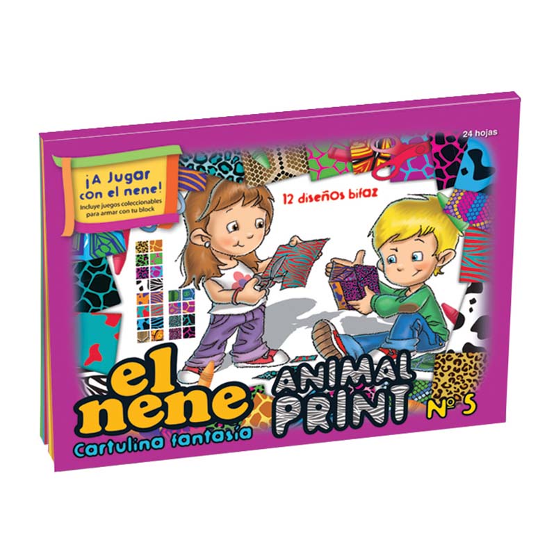  BLOCK N5 EL NENE X 24 HOJAS FANTASIA  ANIMAL PRINT