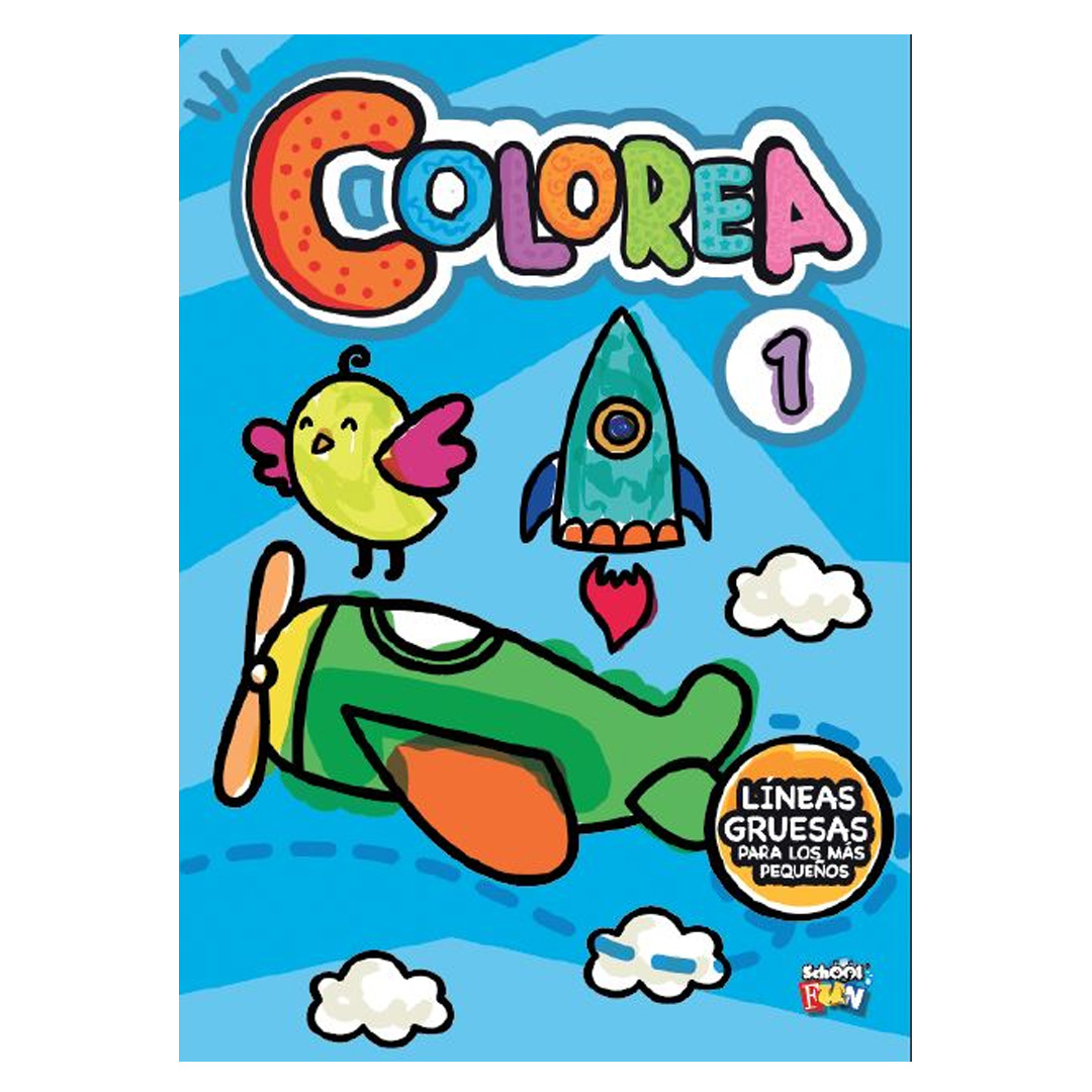  LIBRO PLOW COLOREA 1 AVION LINEAS  GRUESAS