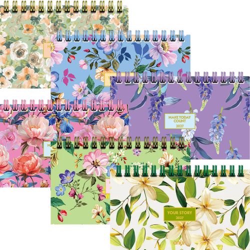  AGENDA ONIX 9X16 POCKET ESPIRAL SEMANA A  LA VISTA FLORAL