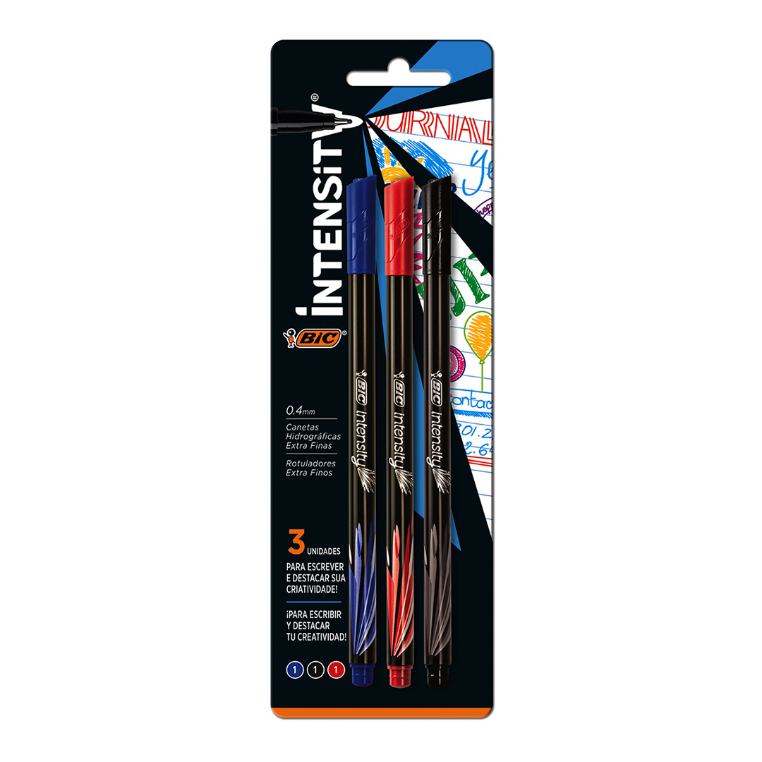  MICROFIBRA BIC INTENSITY BLISTER X3  SURTIDO