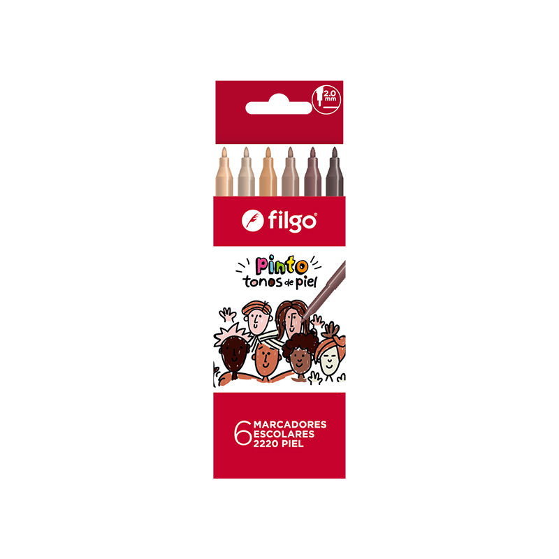  MARCADOR ESCOLAR FILGO PINTO 2220 X6  PIEL