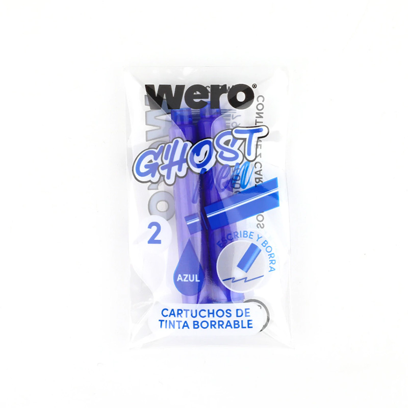  REPUESTO BORRABLE WERO PLUMA GHOST TINTA  AZUL X24